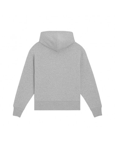 HEAVY HOODIE SHORT UNISEX RELAXED FIT HEATHER GREY