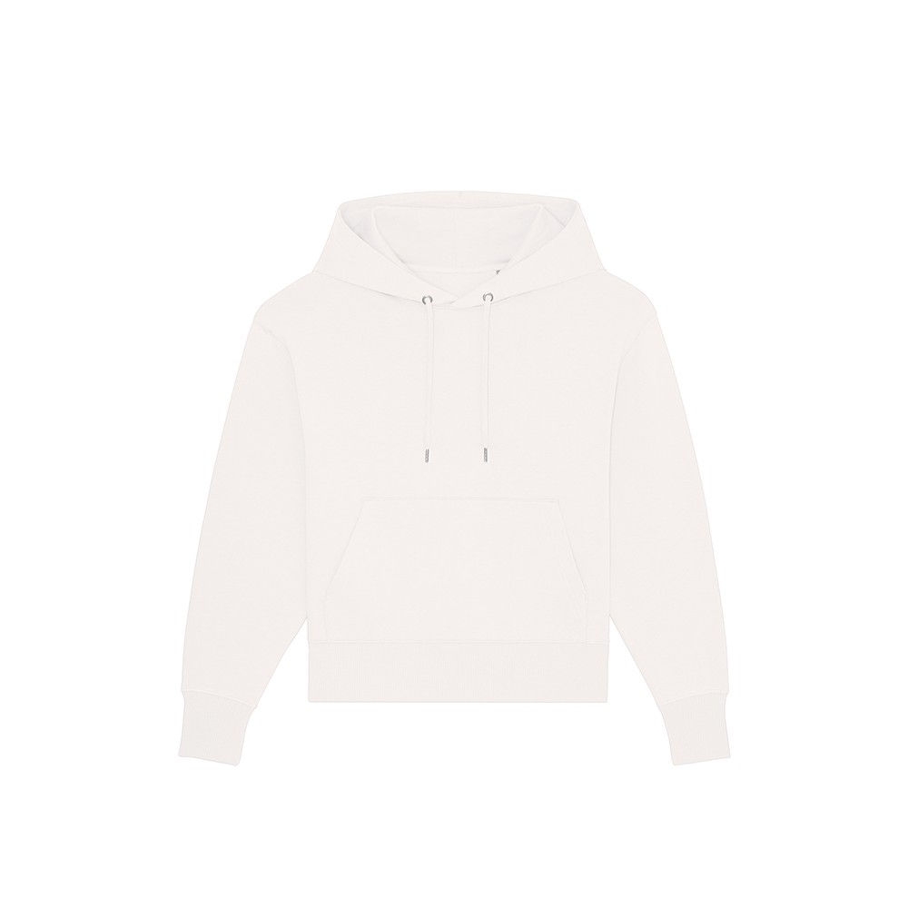 HOODIE SHORT UNISEX RELAXED FIT OF WHITE