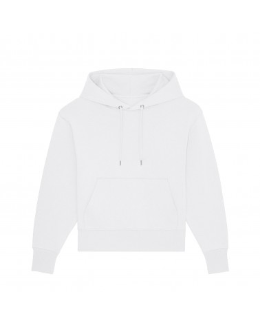 HOODIE SHORT UNISEX RELAXED FIT WHITE
