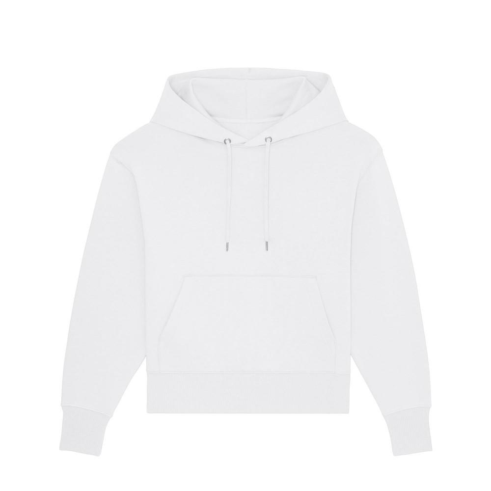 HOODIE SHORT UNISEX RELAXED FIT WHITE