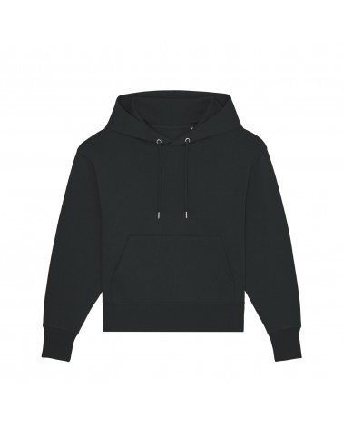HOODIE SHORT UNISEX RELAXED FIT BLACK