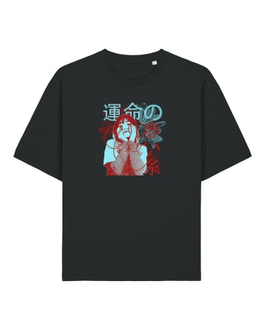 TSHIRT CZARNY JULIXSZ ANIME RED