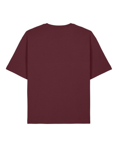 FLOATER - luźny tshirt boxy unisex - BORDO