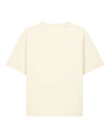 FLOATER - luźny tshirt boxy unisex - KREMOWY