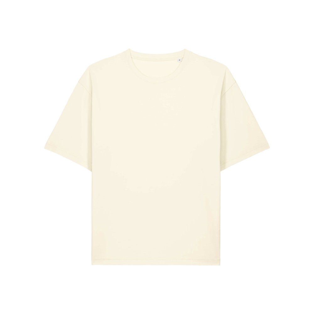 FLOATER - luźny tshirt boxy unisex - KREMOWY