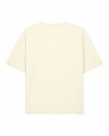 FLOATER - luźny tshirt boxy unisex - KREMOWY