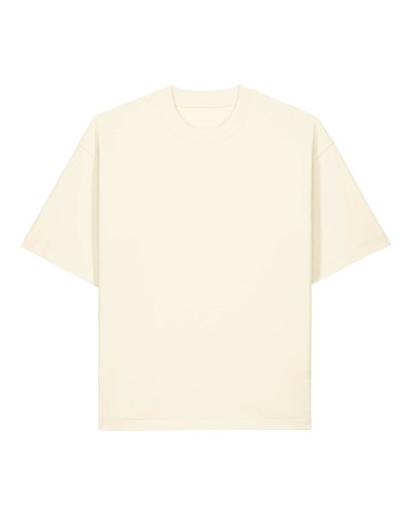 STACKER - gruby tshirt boxy unisex - KREMOWY