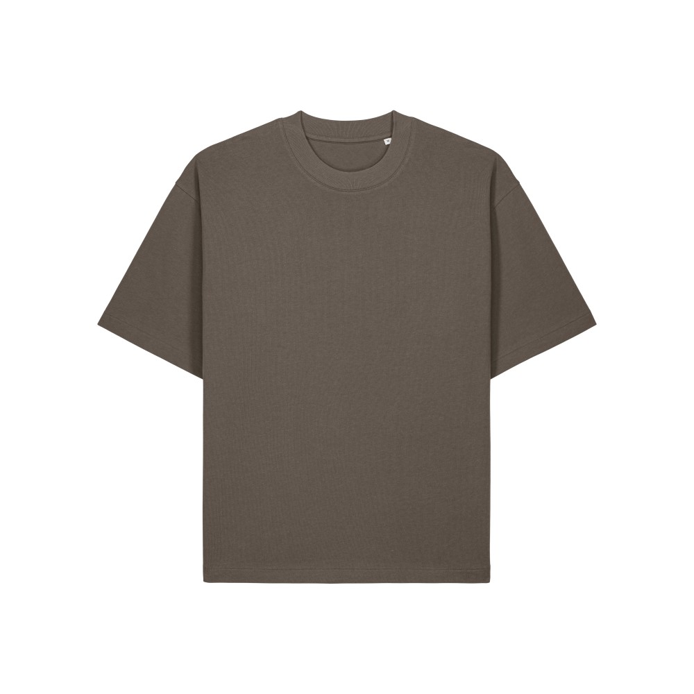 STACKER HEAVY UNISEX TSHIRT BOXY FIT CHOCOLATE