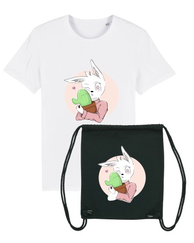 PAKIET DZIECIĘCY CHARLUNA TSHIRT KRÓLIK  Z WORKIEM