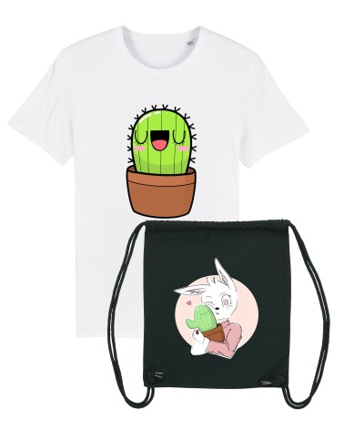 PAKIET UNISEX CHARLUNA TSHIRT KAKTUS  Z WORKIEM