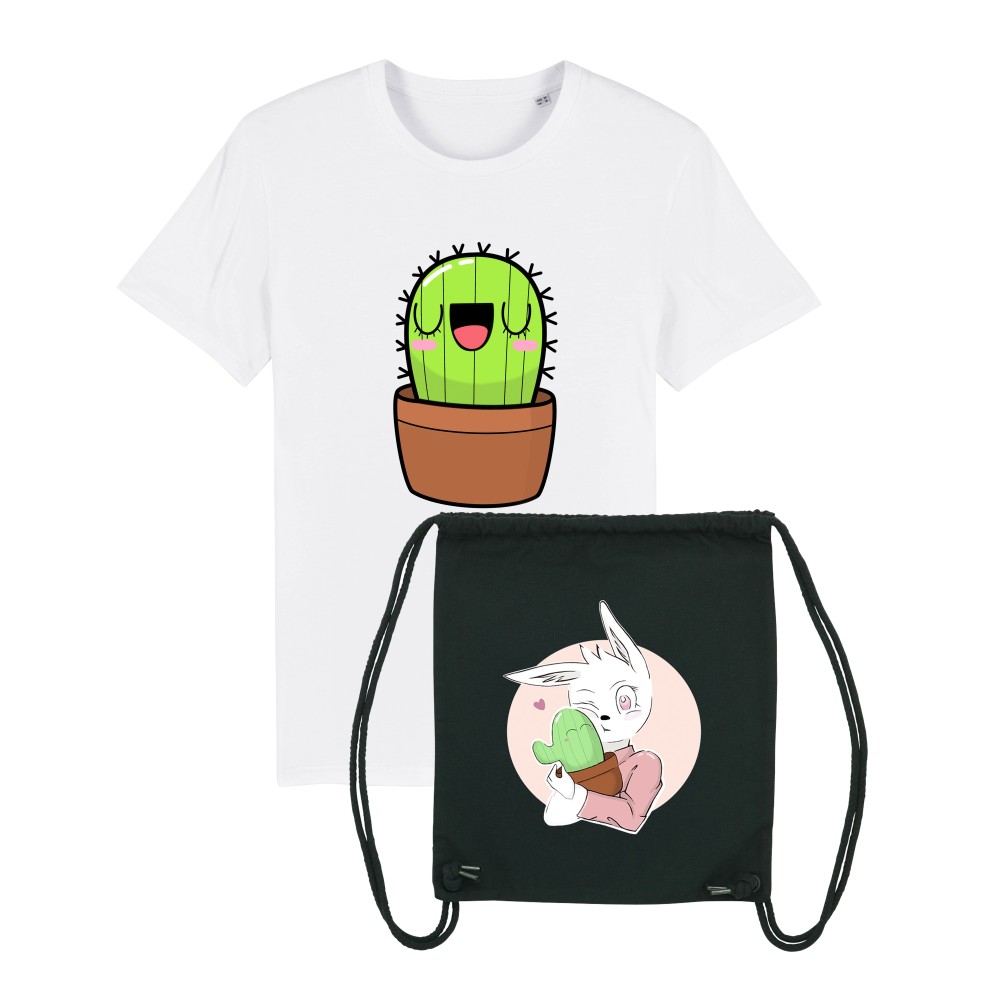PAKIET UNISEX CHARLUNA TSHIRT KAKTUS  Z WORKIEM