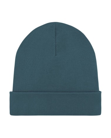 KNIT BEANIE - unisex czapka - CIEMNY TURKUS
