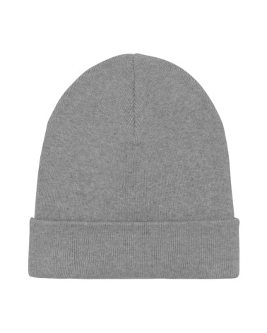 KNIT BEANIE - unisex czapka - ŚREDNI SZARY MELANGE