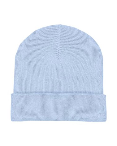 KNIT BEANIE - unisex czapka - JASNY NIEBIESKI