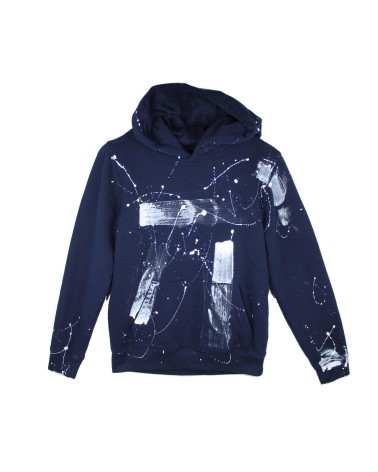 RUNNER - dziecięca bluza z kapturem - GRANATOWA