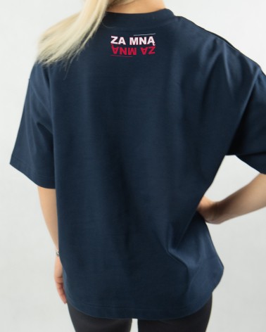 TSHIRT GRANATOWY GRUBY BASIC DAMSKI PATRIOCI