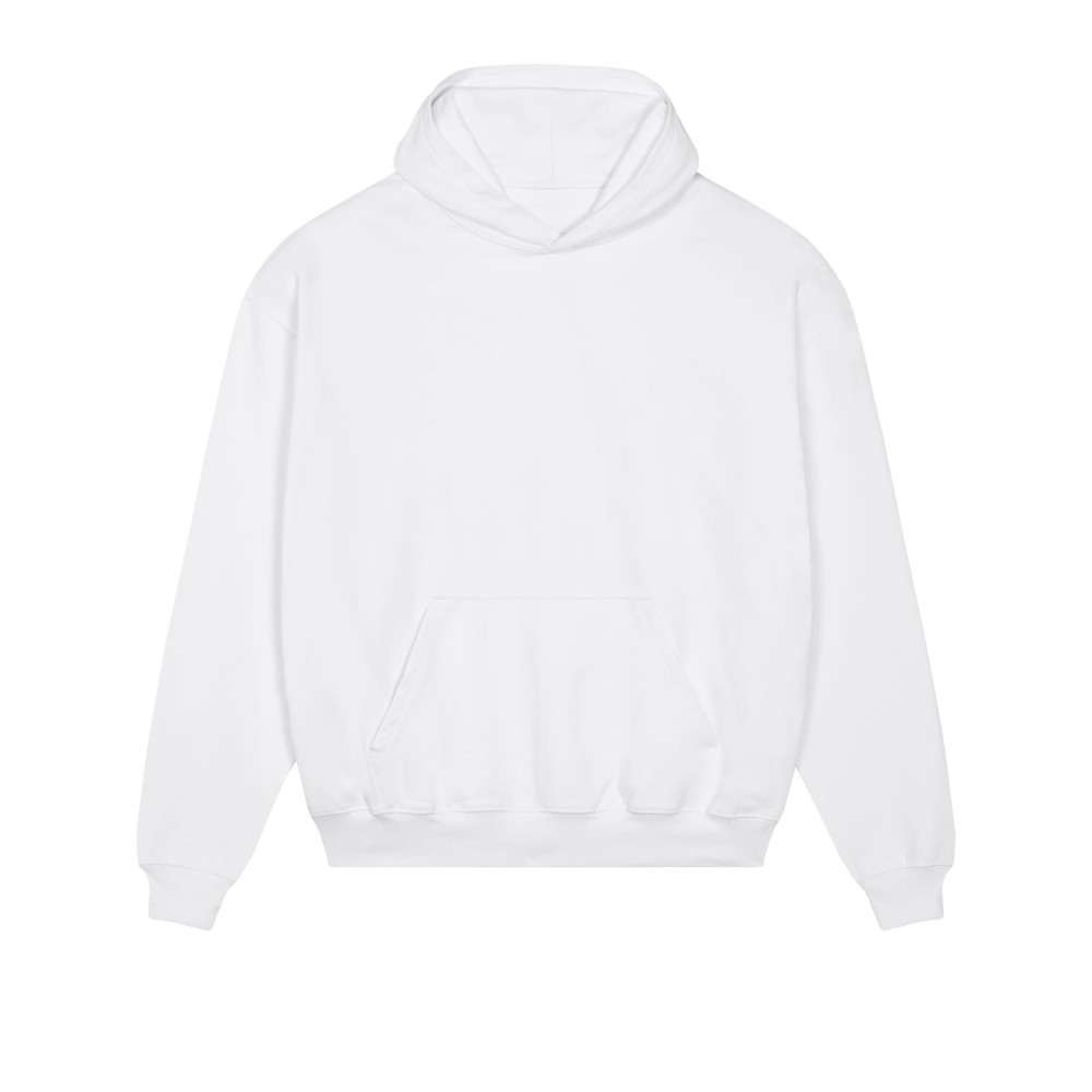 CASTER - gruba bluza z kapturem boxy unisex – BIAŁA