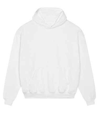 CASTER - gruba bluza z kapturem boxy unisex – BIAŁA