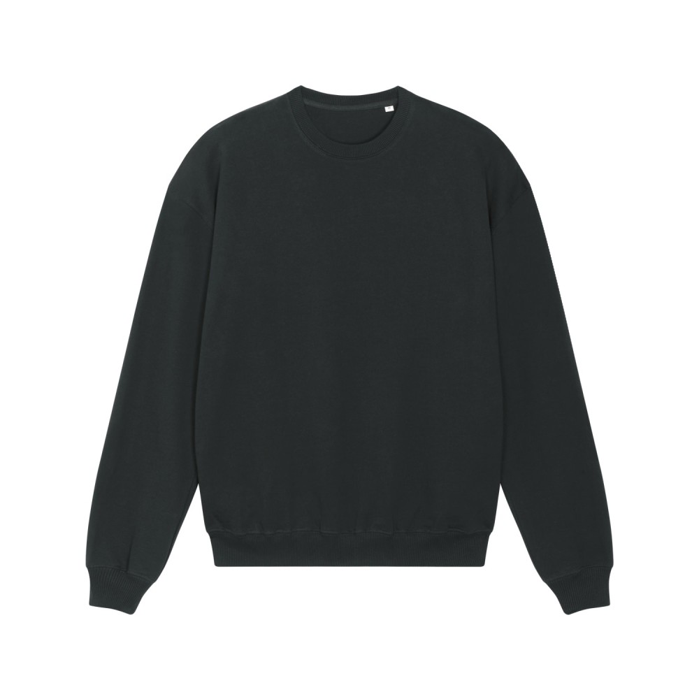 FORGER - heavy crewneck boxy unisex - BLACK