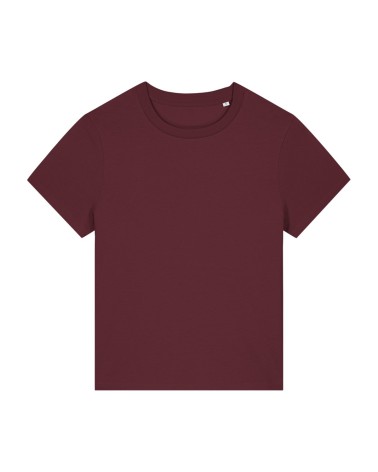 LYRA - tshirt damski medium fit - BORDO