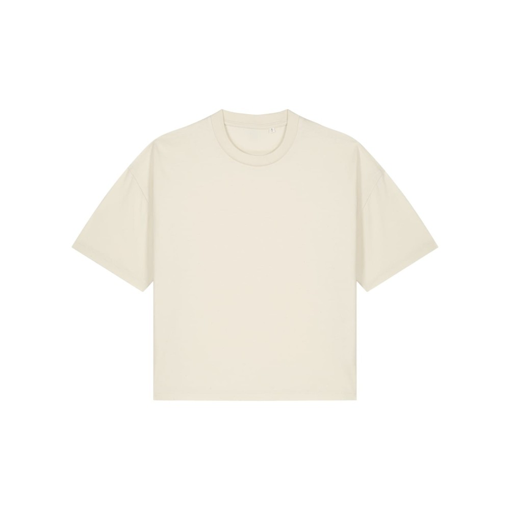 ZERA - tshirt boxy damski - BEŻOWY