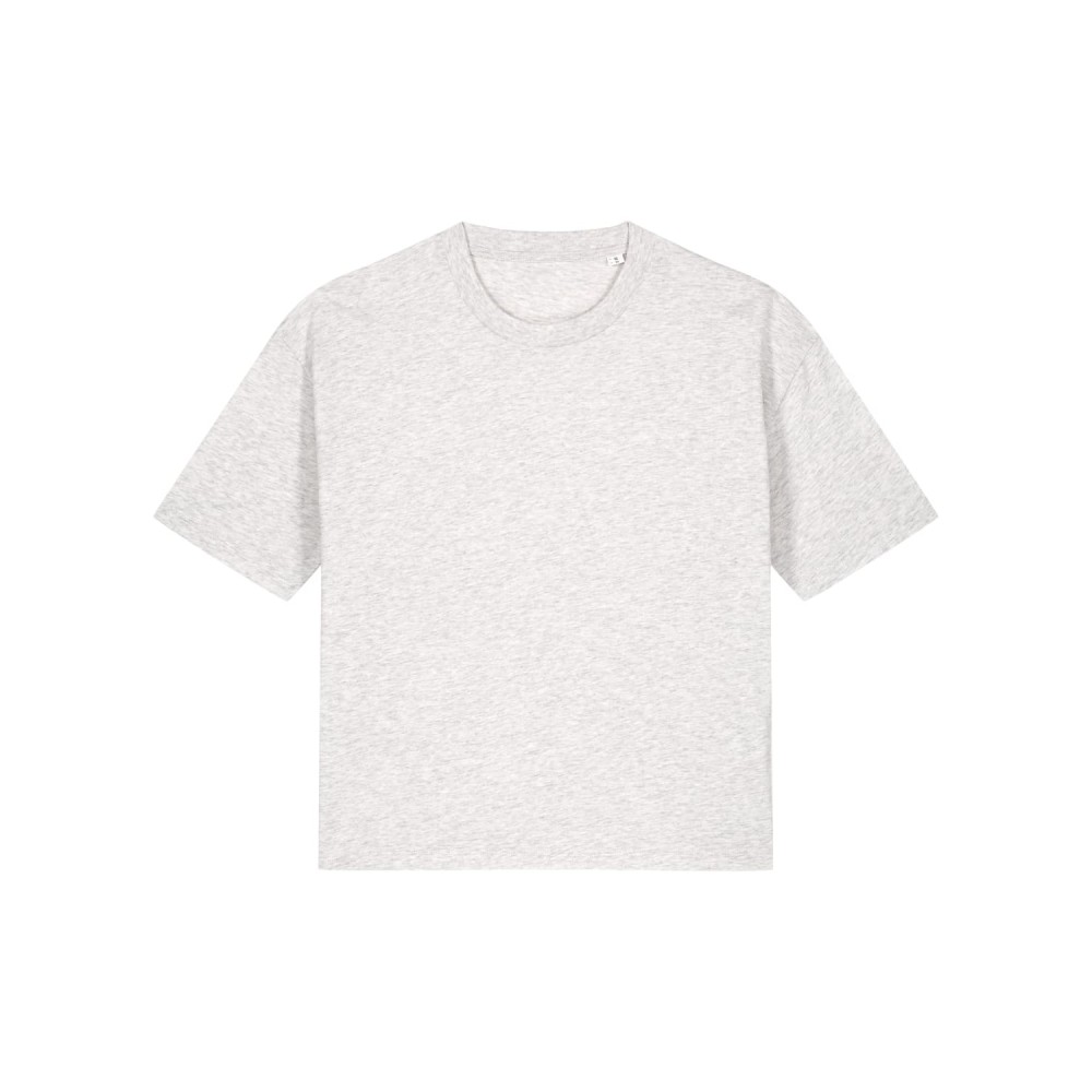 ZERA - tshirt boxy damski - CHŁODNY SZARY MELANGE