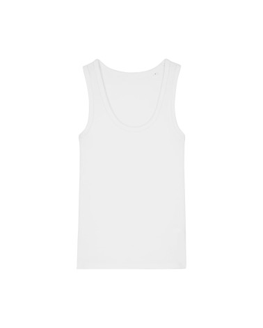 TARA - dopasowany damski tank top - BIAŁY