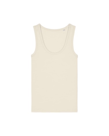 TARA - dopasowany damski tank top - BEŻOWY