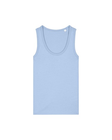 TARA - dopasowany damski tank top - JASNY NIEBIESKI