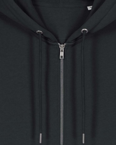 ZIPPER - unisex zip-thru hoodie - BLACK