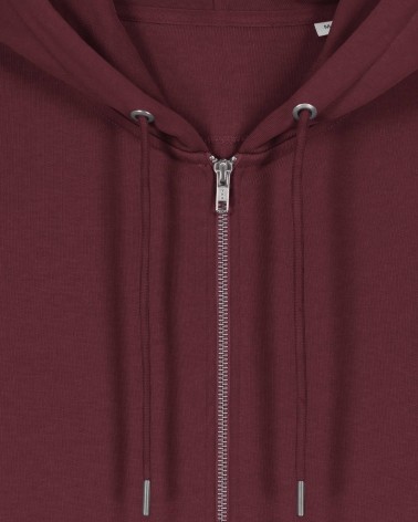 ZIPPER - rozpinana bluza z kapturem unisex - BORDO