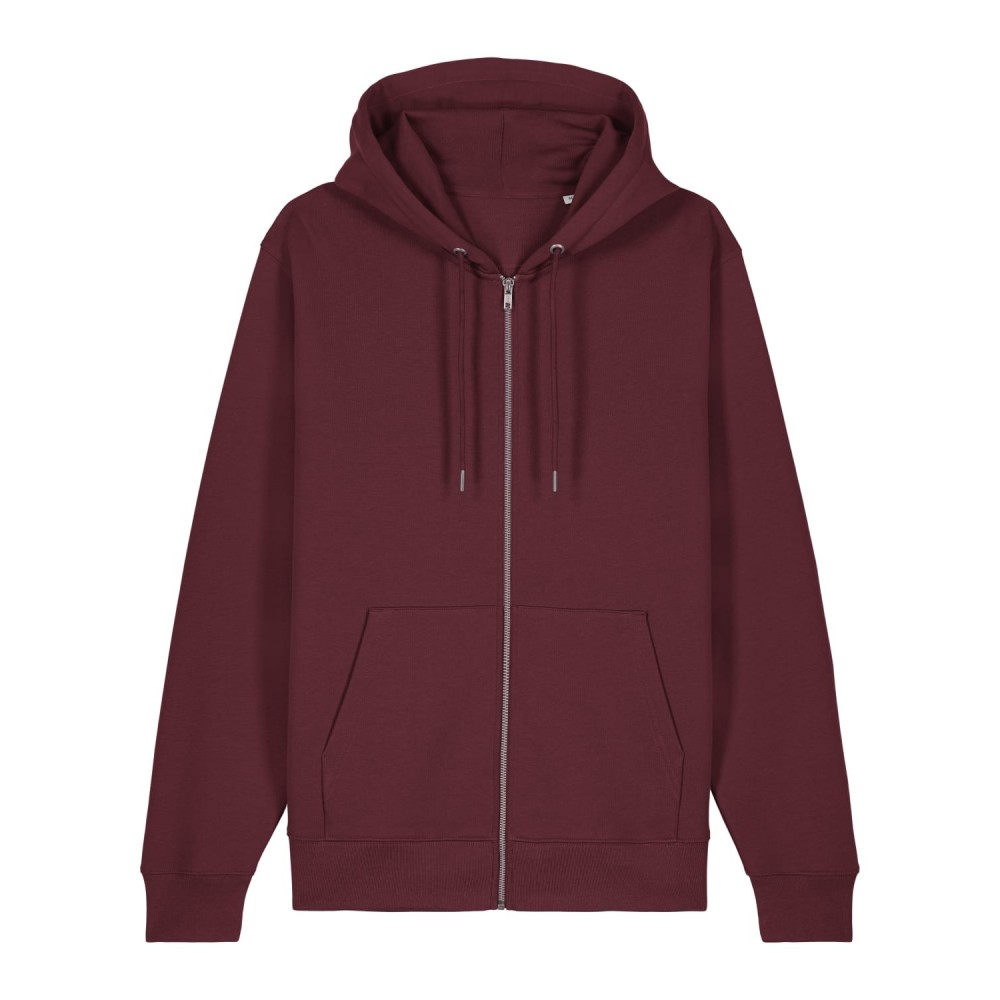 ZIPPER - rozpinana bluza z kapturem unisex - BORDO