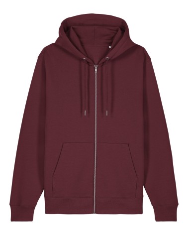 ZIPPER - unisex zip-thru hoodie - BURGUNDY