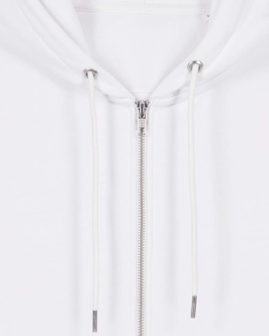 ZIPPER - unisex zip-thru hoodie - WHITE