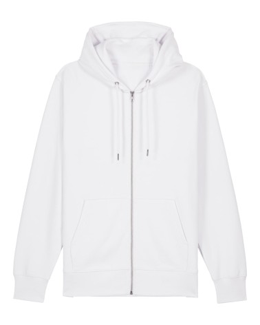 ZIPPER - unisex zip-thru hoodie - WHITE