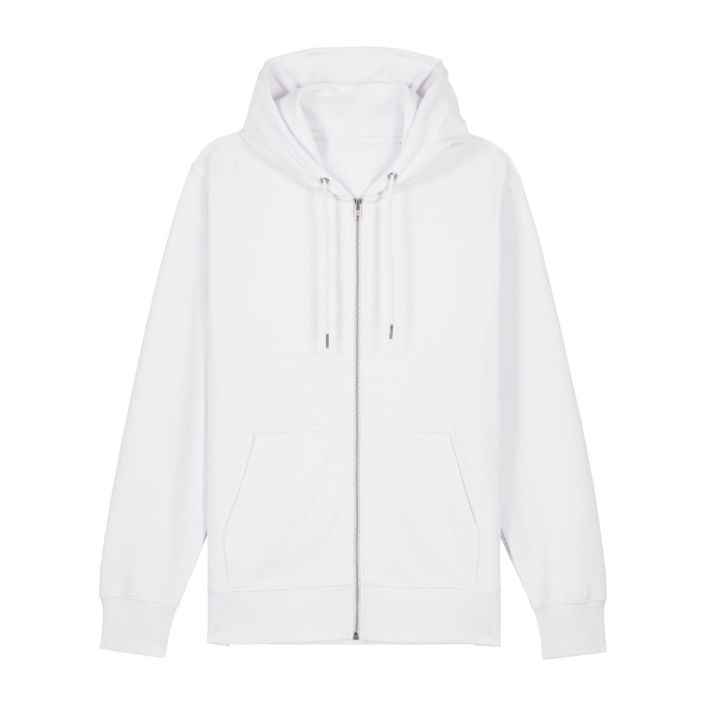 ZIPPER - unisex zip-thru hoodie - WHITE