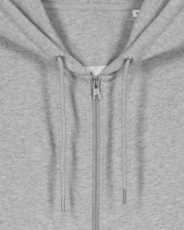 ZIPPER - unisex zip-thru hoodie - HEATHER GREY