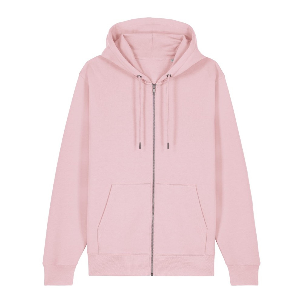ZIPPER - unisex zip-thru hoodie - COTTON PINK