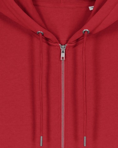ZIPPER - unisex zip-thru hoodie - RED