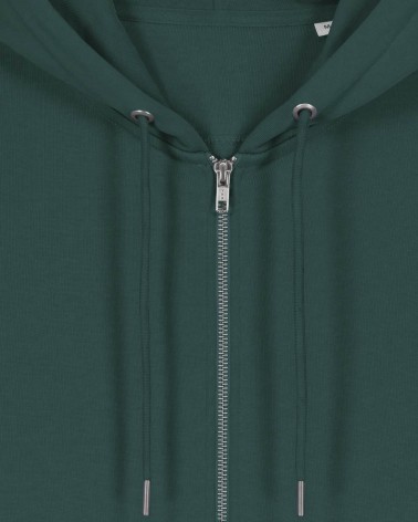ZIPPER - unisex zip-thru hoodie - BOTTLE GREEN