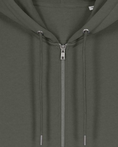 ZIPPER - unisex zip-thru hoodie - KHAKI