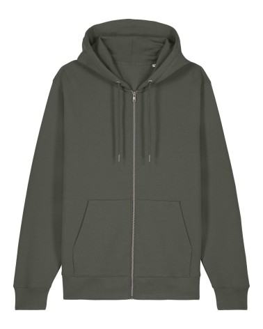 ZIPPER - unisex zip-thru hoodie - KHAKI