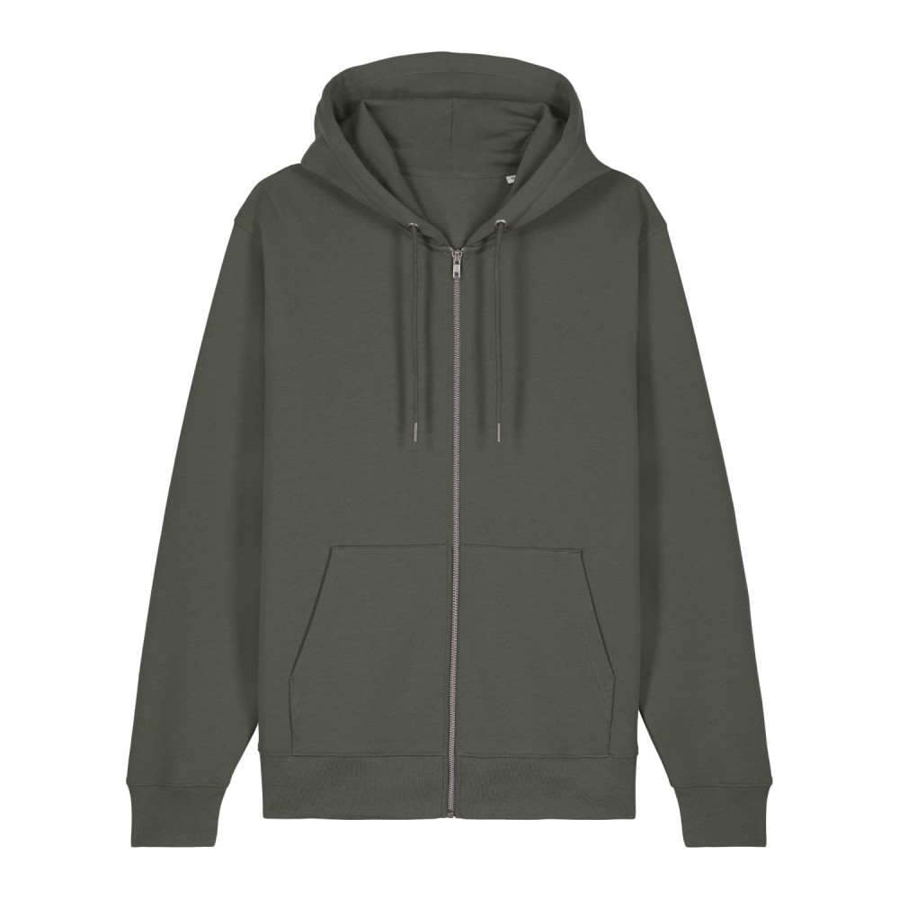 ZIPPER - unisex zip-thru hoodie - KHAKI