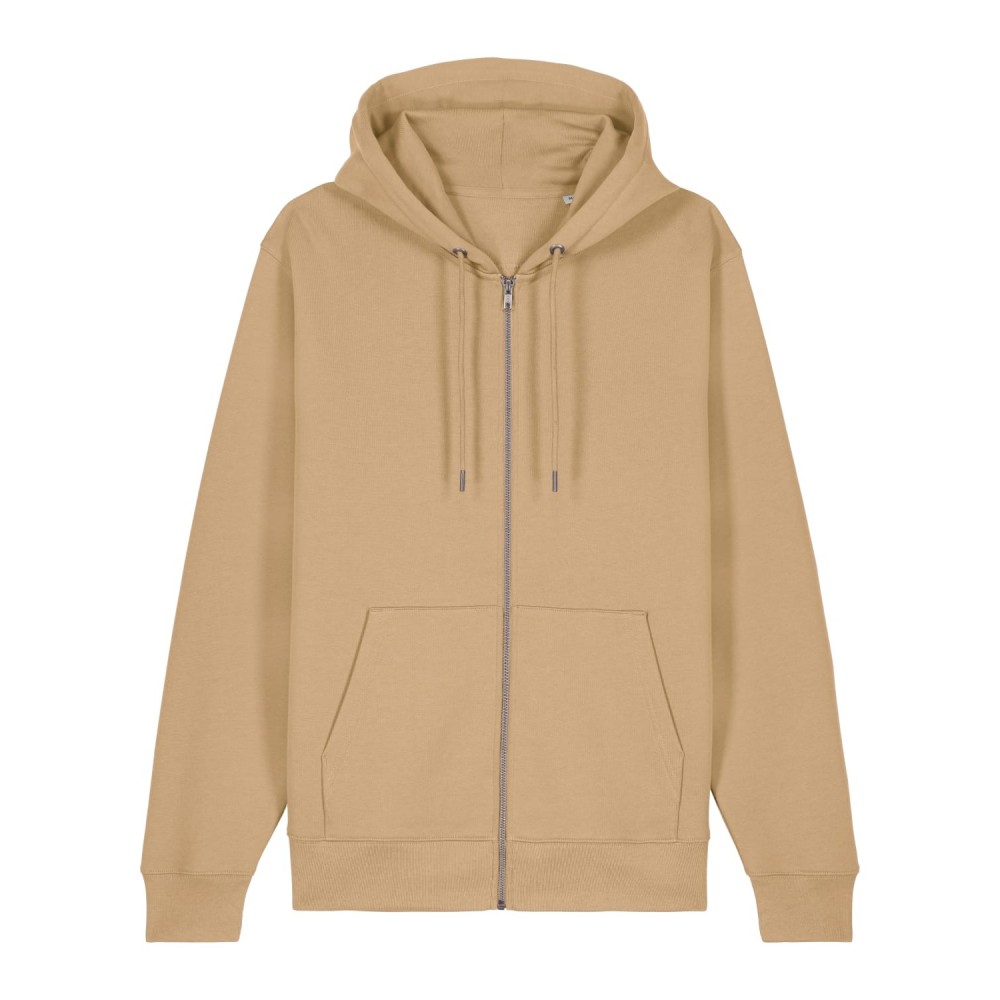ZIPPER - unisex zip-thru hoodie - LATTE