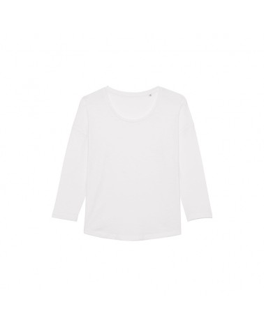THE WOMEN'S 3/4 SLEEVE DROPPED SHOULDER T-SHIRT WHITE