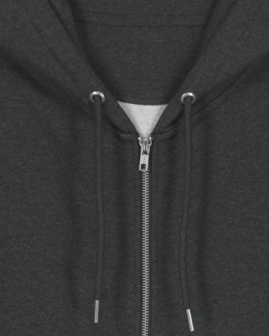 ZIPPER - unisex zip-thru hoodie - DARK HEATHER GREY