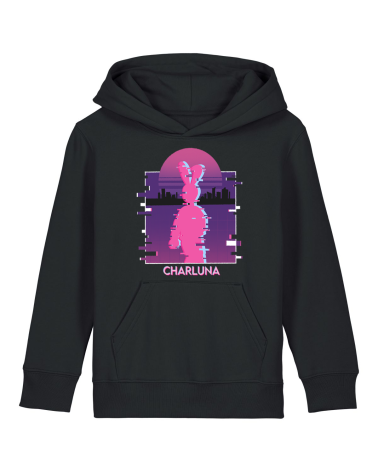 Bluza z kapturem dziecięca CHARLUNA z nadrukiem PIXEL CITY