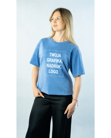 T-shirt z efektem sprania vintage unisex | 100% bawełna