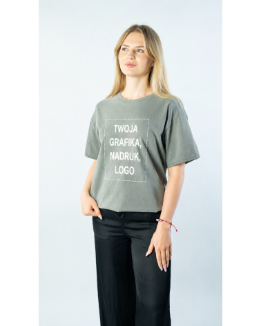 T-shirt z efektem sprania vintage unisex | 100% bawełna