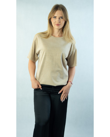 Beżowa koszulka unisex z efektem sprania cold vintage | BOOBY BEIGE